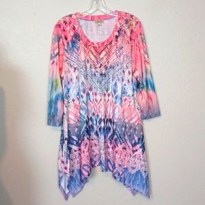 One World Embellished Tunic Top Size L